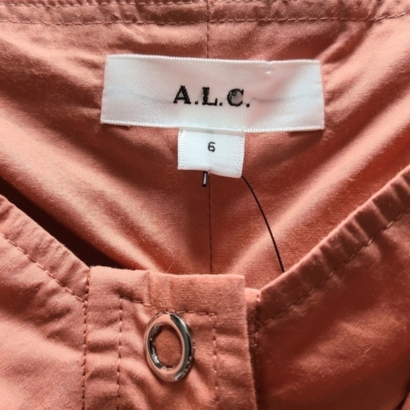 A.L.C Lilah Cotton Sweetheart Top, Size 6, Orange, NWT - Picture 10 of 15